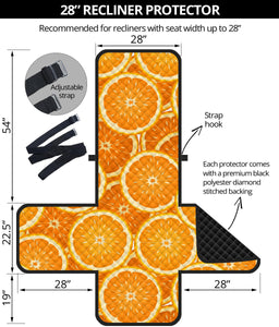 Sliced Orange Pattern Recliner Cover Protector