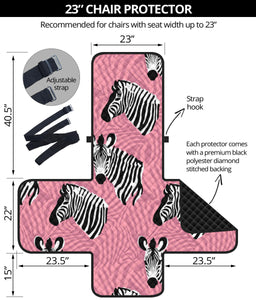 Zebra Head Pattern Chair Cover Protector