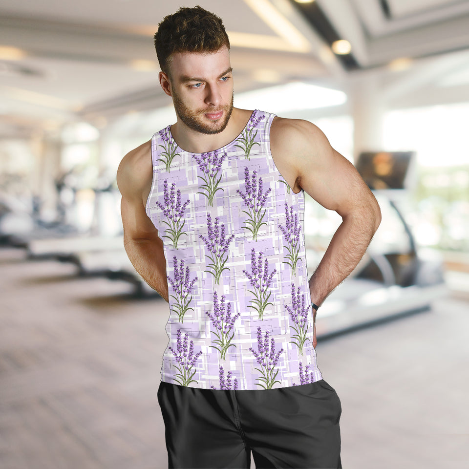 Lavender Pattern Theme Men Tank Top