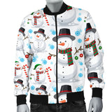 Snowman Pattern Background Men Bomber Jacket