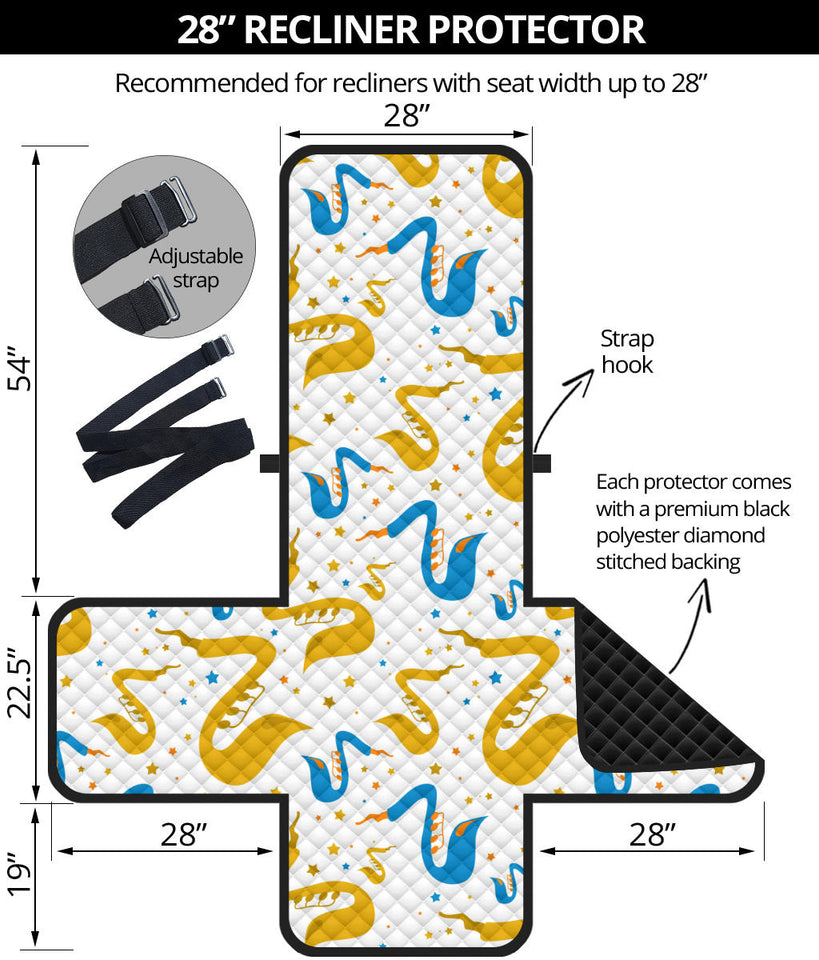 Saxophone Pattern Recliner Cover Protector