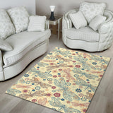 Dragonfly Flower Pattern Area Rug