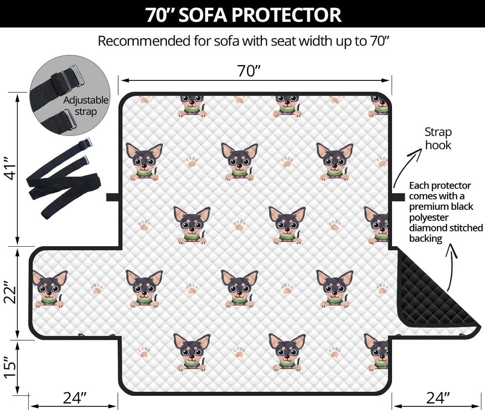 Cute Chihuahua Paw Pattern Sofa Cover Protector