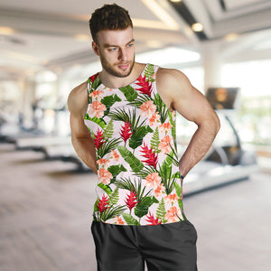 Heliconia Hibiscus Leaves Pattern Men Tank Top