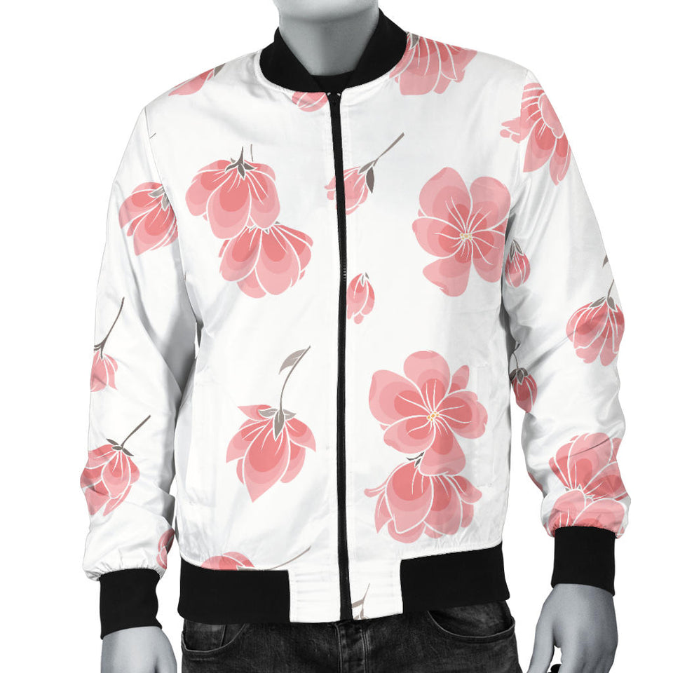 Sakura Pattern Men Bomber Jacket