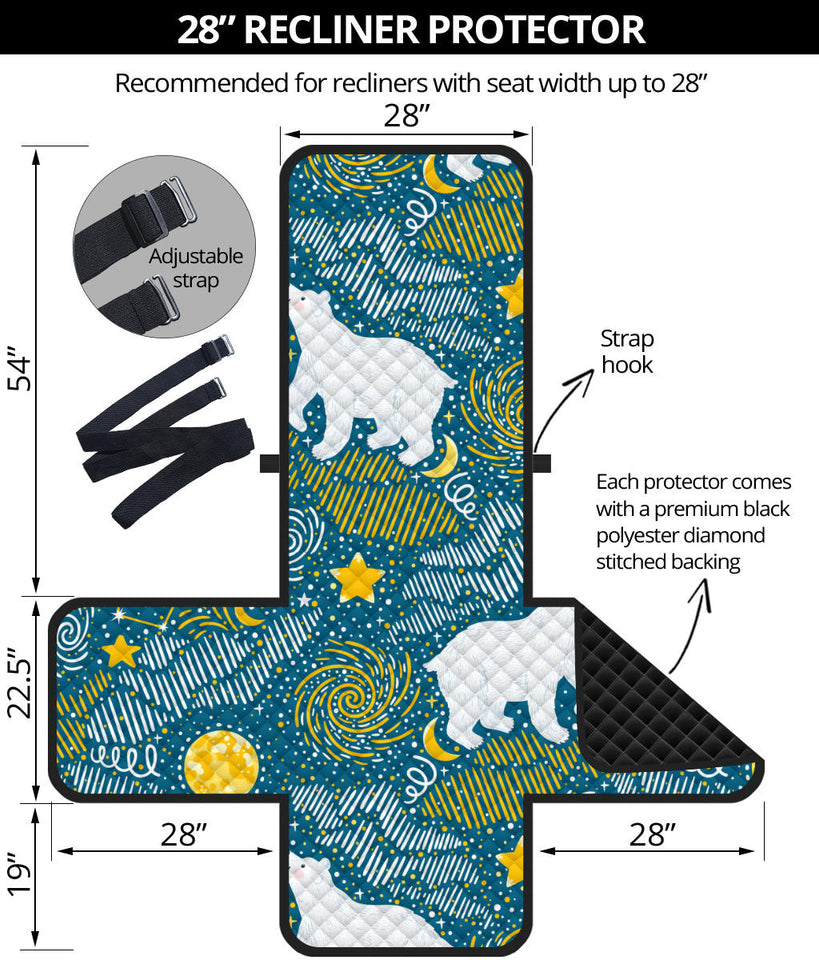 Polar Bear Pattern Recliner Cover Protector