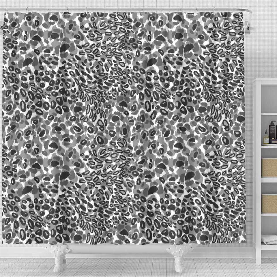 Gray Leopard Texture Pattern Shower Curtain Fulfilled In US