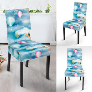 Hot Air Balloon in Night Sky Pattern Dining Chair Slipcover
