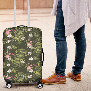 Green Dragon Rose Flower Pattern Luggage Covers