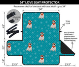 Fat Chihuahua Christmas Pattern Loveseat Couch Cover Protector