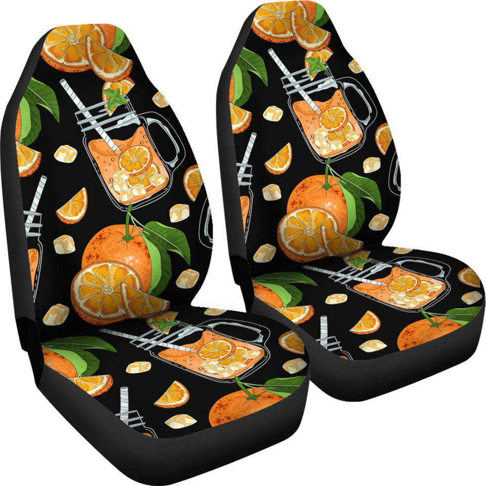 Orange Ice Orance Juice Pattern Universal Fit Car Seat Covers