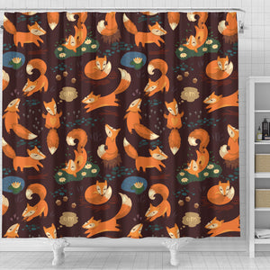 Fox Pattern Shower Curtain Fulfilled In US