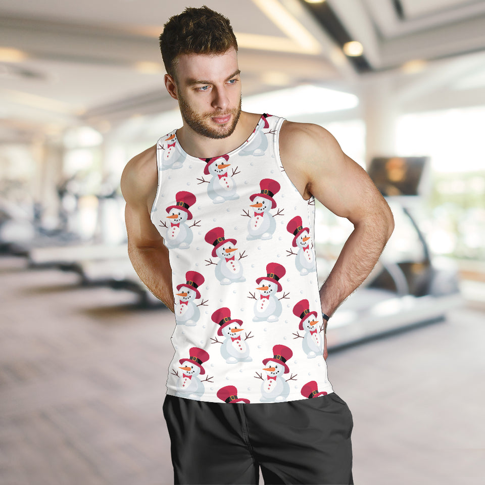 Cute Snowman Pattern Men Tank Top