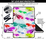 Colorful Dragonfly Pattern Loveseat Couch Cover Protector