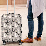 Black and White Llama Pattern Luggage Covers