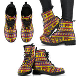 Rhino African Afro Dashiki Adinkra Kente Ethnic Motifs Leather Boots