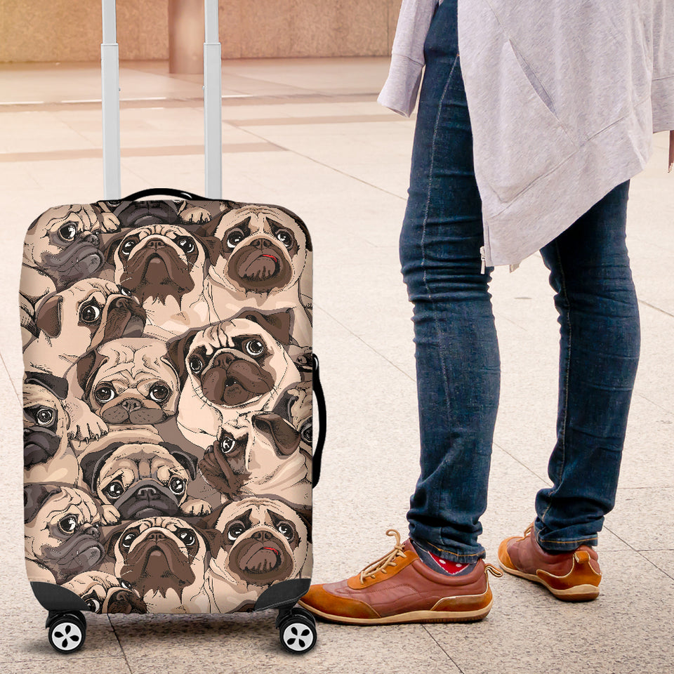 Pug Pattern Background Luggage Covers