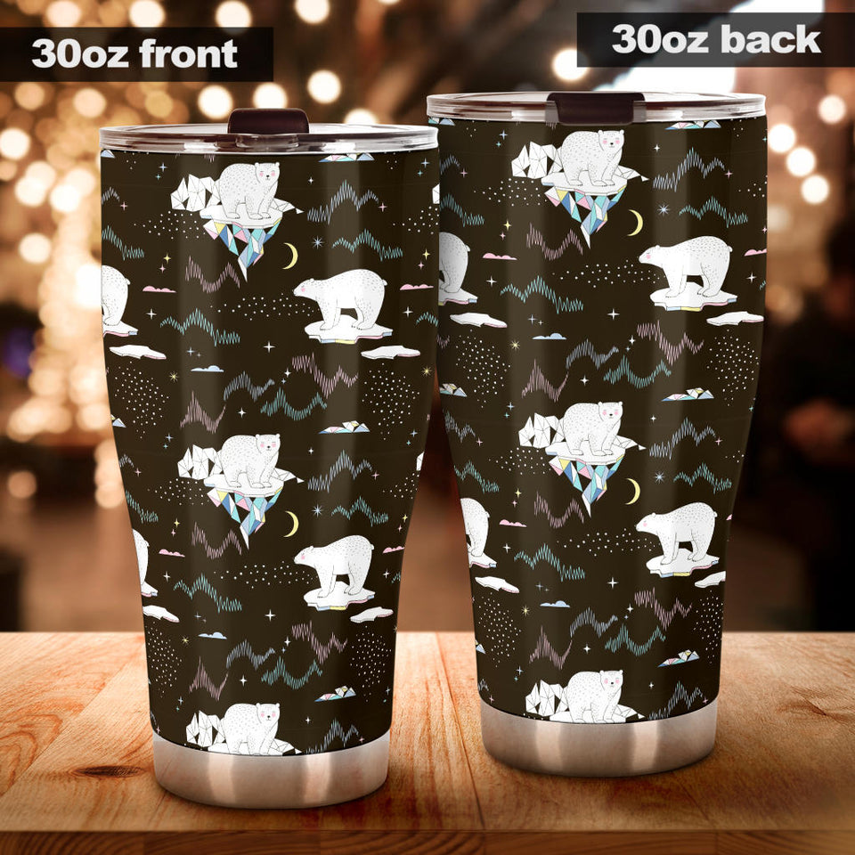 Polar Bear Pattern Background Tumbler