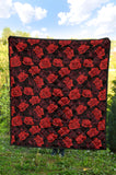 Rose Pattern Print Design 01 Premium Quilt