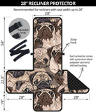 Pug Pattern Background Recliner Cover Protector