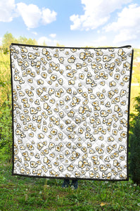 Popcorn Pattern Print Design 04 Premium Quilt