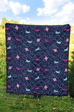 Stingray Pattern Print Design 05 Premium Quilt