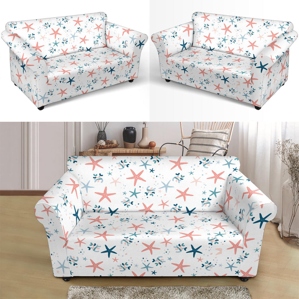 Starfish Pattern Background Loveseat Couch Slipcover