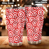 Red and White Candy Spiral Lollipops Pattern Tumbler