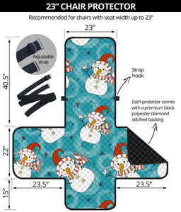 Snowman Chirstmas Pattern Chair Cover Protector