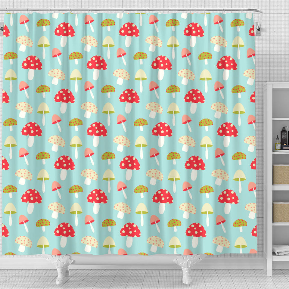 Mushroom Pattern Background Shower Curtain Fulfilled In US