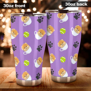 Pomeranian in Cup Pattern Tumbler