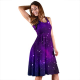 Pink Space Galaxy Pattern4 Sleeveless Midi Dress