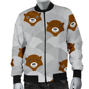 Cute Otter Pattern Men Bomber Jacket