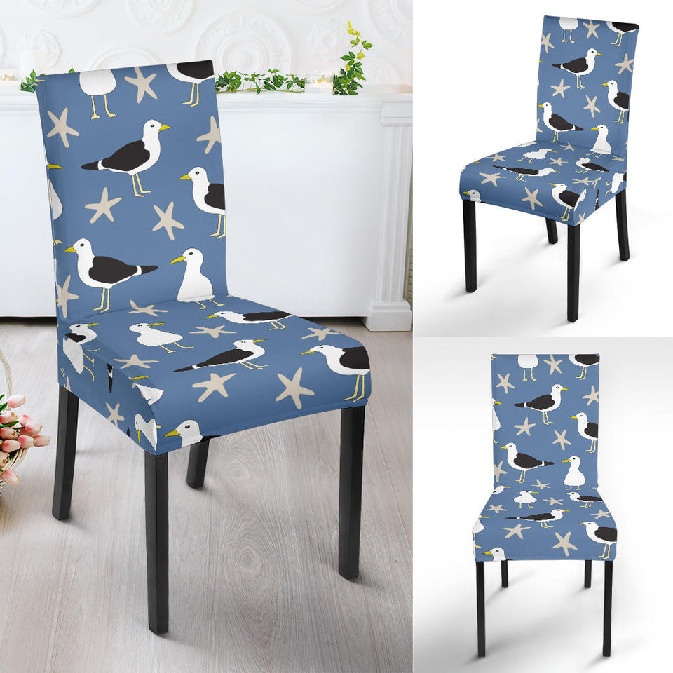 Seagull Pattern Print Design 01 Dining Chair Slipcover