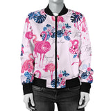 Flamingo Pink Pattern Women Bomber Jacket