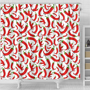 Red Chili Pattern Shower Curtain Fulfilled In US