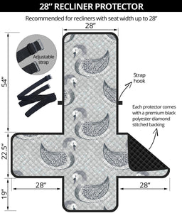 Swan Gray Pattern Recliner Cover Protector