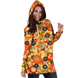 Pizza Texture Pattern Women Hoodie Dress