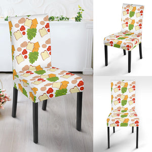 Sandwich Pattern Print Design 02 Dining Chair Slipcover