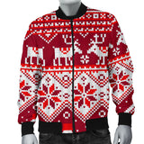 Snowman Sweater Printed Pattern Men Bomber Jacket