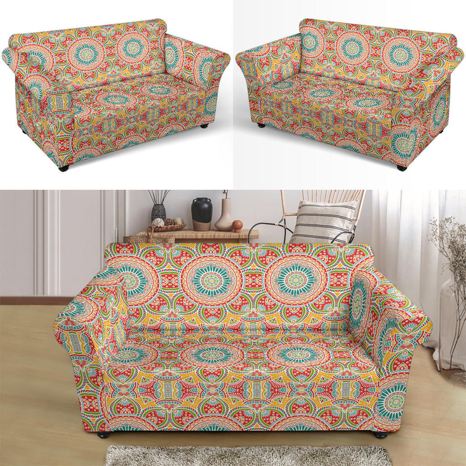 Indian Theme Pattern Loveseat Couch Slipcover