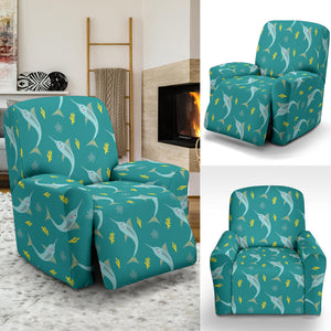 Swordfish Pattern Print Design 04 Recliner Chair Slipcover