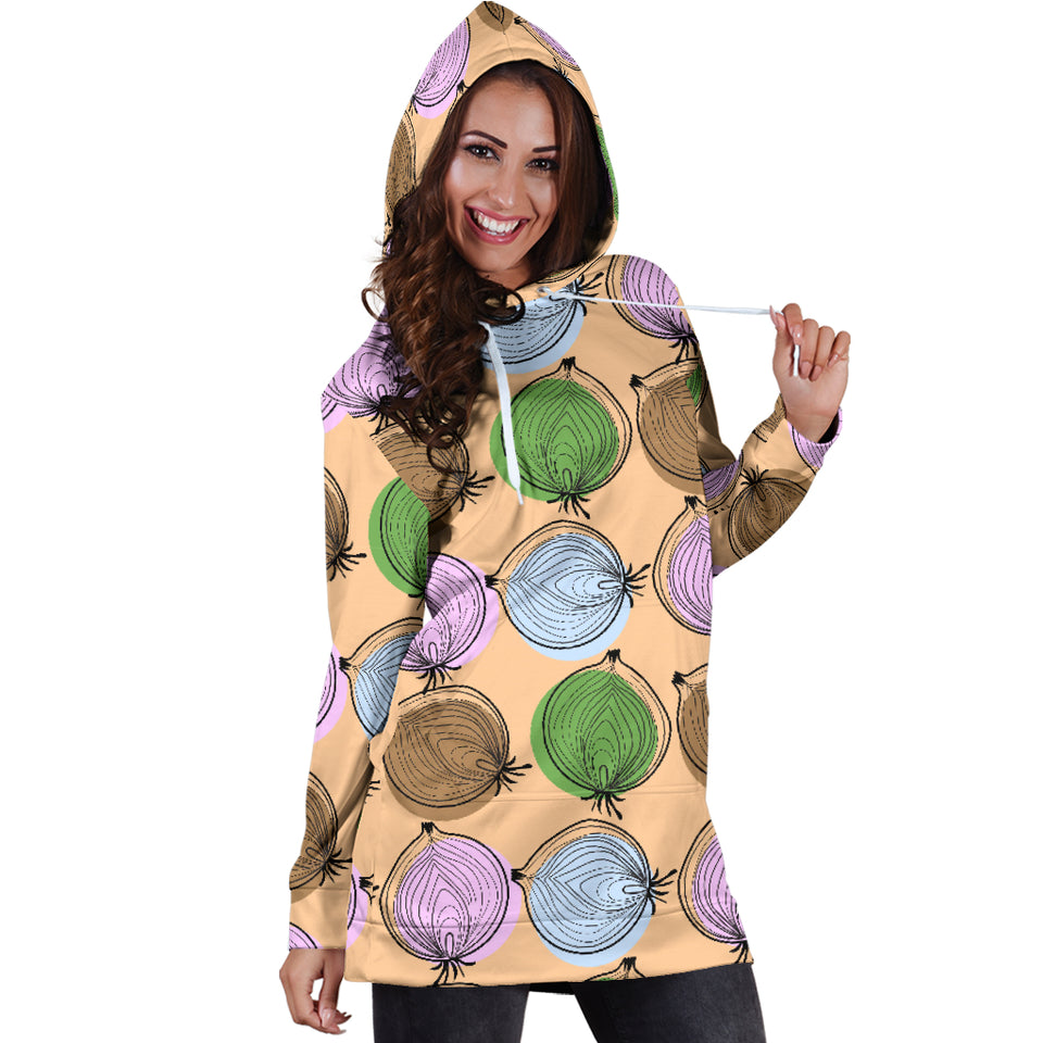 Onion Pattern Women Hoodie Dress