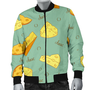 Cheese Pattern Background Men Bomber Jacket