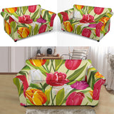 Colorful Tulip Pattern Loveseat Couch Slipcover