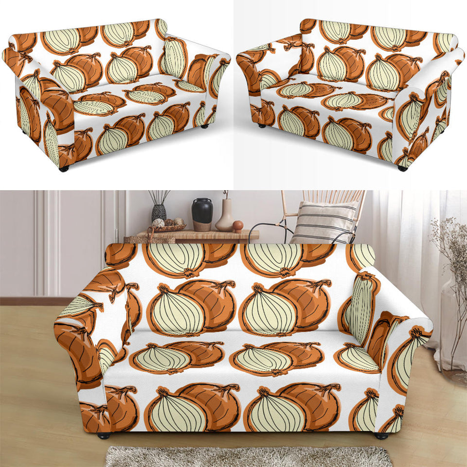 Onion Theme Pattern Loveseat Couch Slipcover