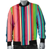 Rainbow Stripe Pattern Men Bomber Jacket