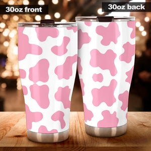 Pink Cow Skin Pattern Tumbler