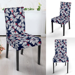 Hibiscus Pattern Print Design 02 Dining Chair Slipcover