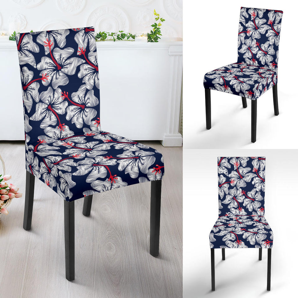 Hibiscus Pattern Print Design 02 Dining Chair Slipcover